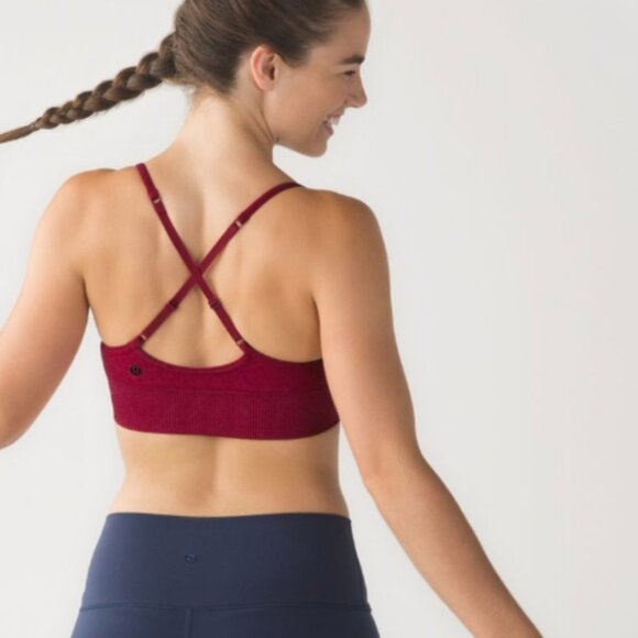 Lululemon Ebb To Street Bra Heathered Bumble Berry - Picture 4 of 11